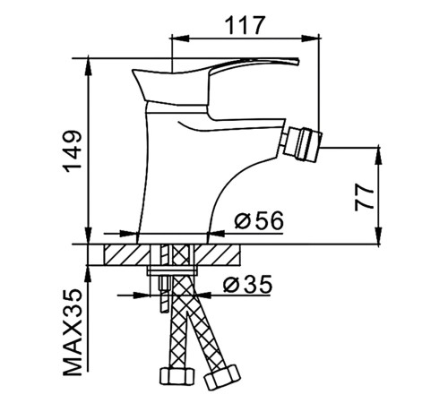 Смеситель для биде FRAP F5001, хром