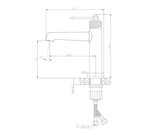 Смеситель для раковины Esko BG26, хром