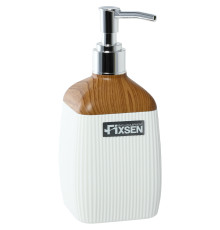 Дозатор жидкого мыла FIXSEN WHITE WOOD FX-402-1, белый/коричневый