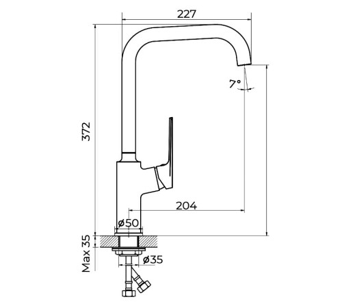 Смеситель для кухни Knotlor KN-61, хром