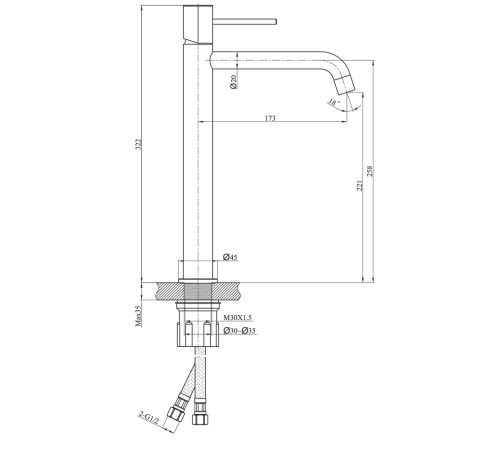 Смеситель для раковины Raiber RPB-002, черный