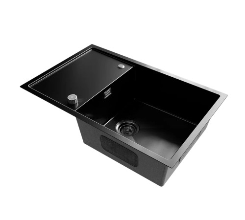 Кухонная мойка Ulgran Steel 780x500, вороненая сталь