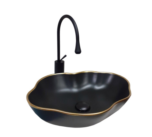 Комплект Bronze de Luxe: раковина Black Orchid 1395 со смесителем SCANDI 9015B
