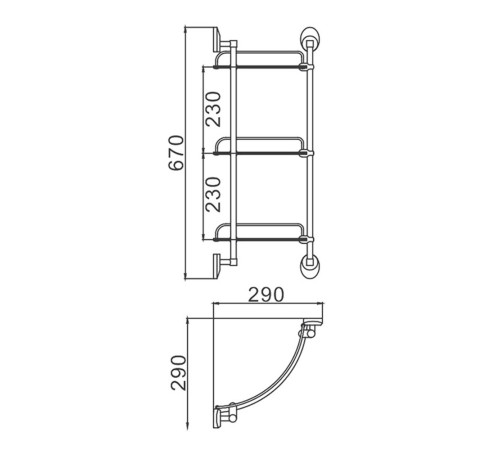 Полка угловая стеклянная FRAP F1607-3, хром