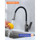 Смеситель для кухни с гибким изливом Prohanss P61.4406.09, графит