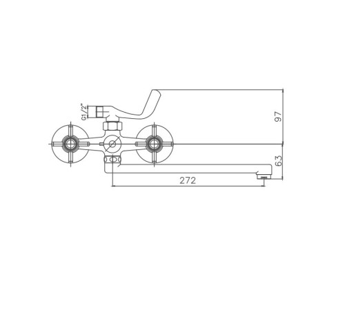 Смеситель для ванны Cron CN2224, хром
