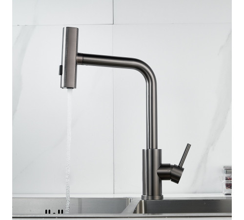 Смеситель для кухни с мультифункциональным изливом Raffine F203T, оружейная сталь