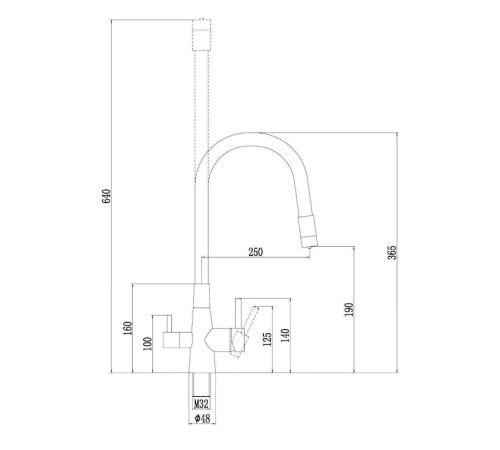 Смеситель для кухни с подключением фильтра воды Fmark FS1062-Q04, графит/серый