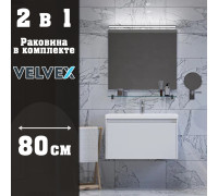 Тумба с раковиной подвесная Velvex Klaufs tp.KLA.COM.80.1Y, 80 см