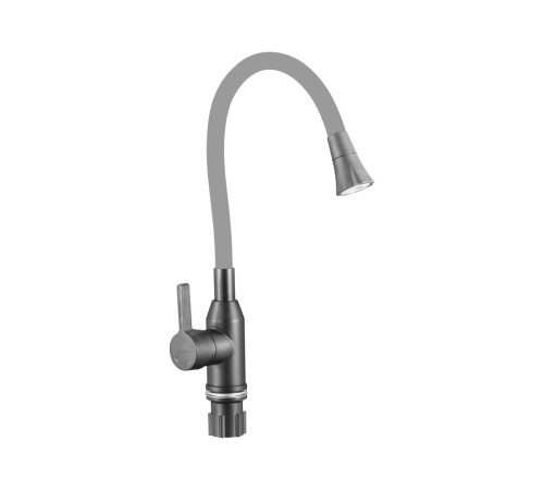 Смеситель для кухни с гибким изливом и режимом душ Fmark FS8277Q-04, графит/серый