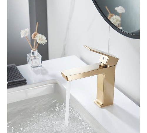 Смеситель для раковины Rose R1801G-1, золотой сатин