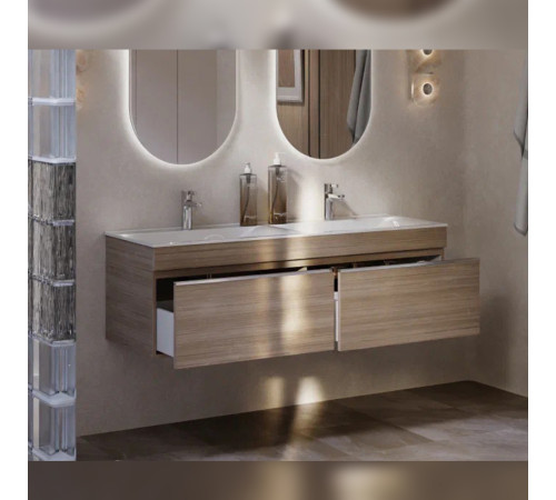 Тумба под раковину подвесная Velvex Pulsus tp.PUL.PUL.140.2Y дуб сонома, 140 см