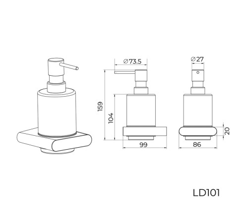Дозатор жидкого мыла Knotlor LD101RB, бронза
