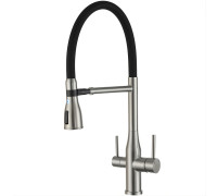 Смеситель для кухни с гибким изливом и подключением фильтра GAPPO G4399-75, сатин