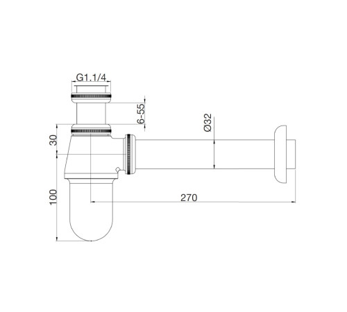 Сифон для раковины Webert AC0021015, хром