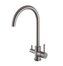Смеситель для кухни с подключением фильтра FRAP F43899-49, оружейная сталь