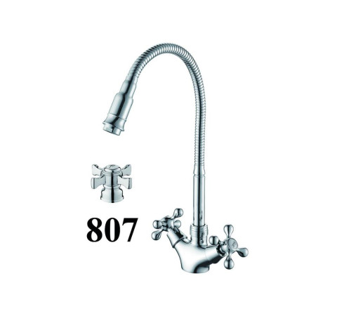 Смеситель для кухни с гибким изливом D-Lin D153807-Q, хром