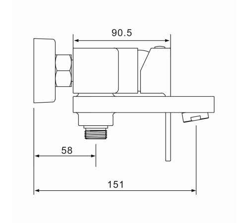 Смеситель для ванны Rose R2802, хром