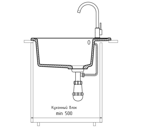 Кухонная мойка GranFest URBAN 857L, серый
