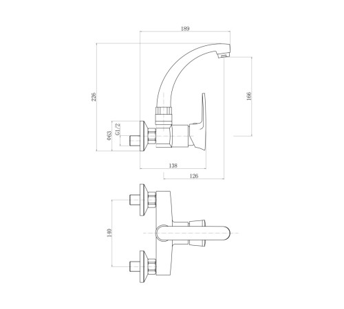 Смеситель для кухни Plstart PL4607-8, белый