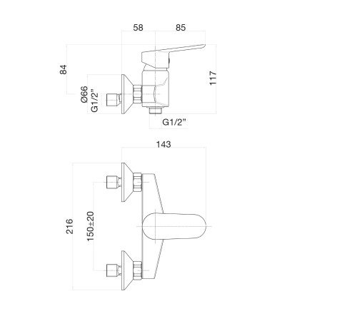 Смеситель для душа Fiore KEVON 81BB6511, белый