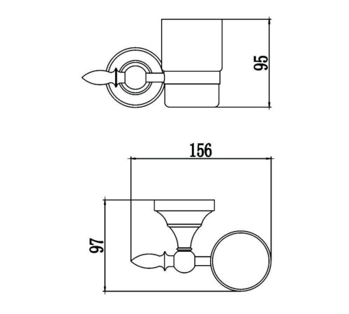 Стакан для ванной комнаты Savol S-06858B, золото