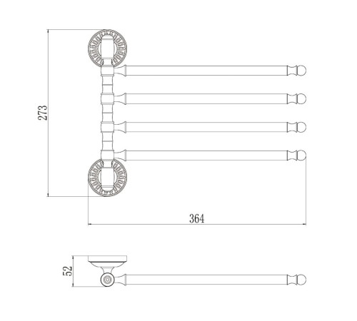 Полотенцедержатель Savol S-006604C, бронза