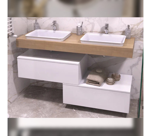 Тумба подвесная без столешницы Velvex Unit tp.UNI.80.1Y белый глянец, 80 см