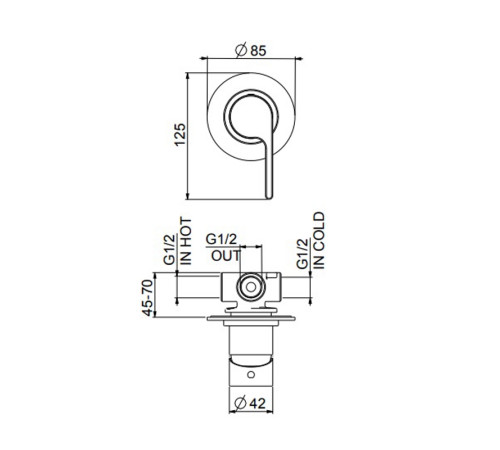 Смеситель для душа встраиваемый Webert DoReMi DR880101560, черный