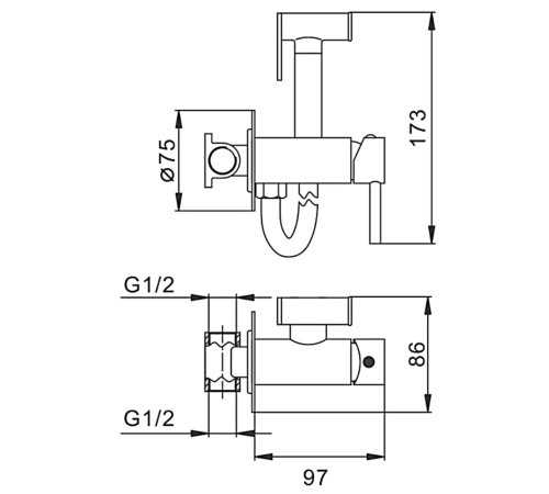 Гигиенический душ со смесителем FRAP F7505-6, черный