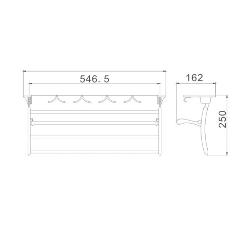 Полка для полотенец Haiba HB805, хром