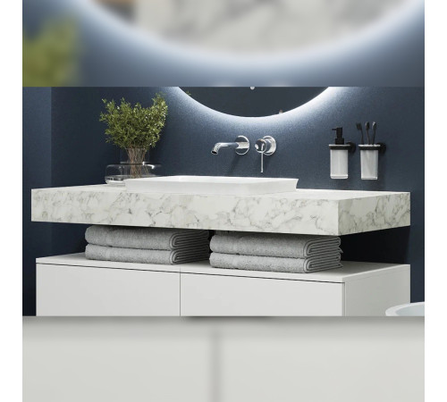 Столешница Velvex Unit 120, белый мрамор