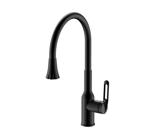 Смеситель для кухни с гибким изливом и режимом душ Haiba HB42830-7, черный