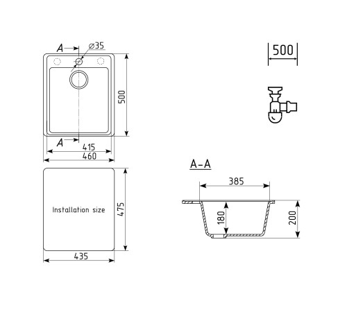 Кухонная мойка Ulgran Quartz Forte 460-05, бетон