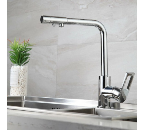 Смеситель для кухни с подключением фильтра воды D-Lin D159308, хром