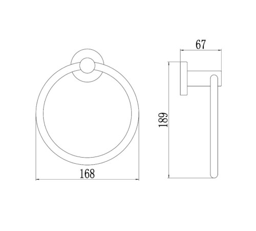 Кольцо для полотенец Savol S-005660C, матовое золото