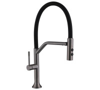 Смеситель для кухни с гибким изливом и режимом душ Fmark FS0052Q, графит