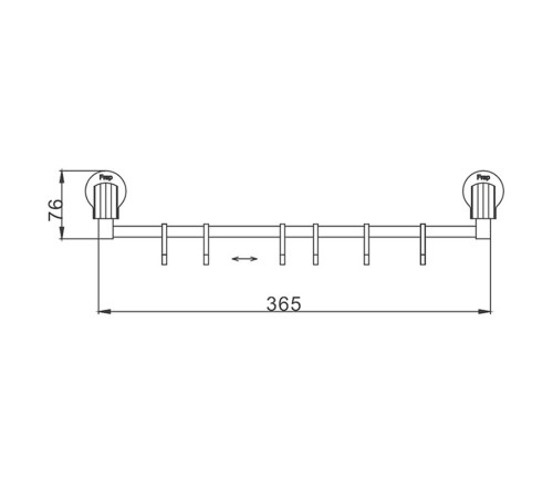 Планка с крючками FRAP F3315-5, хром