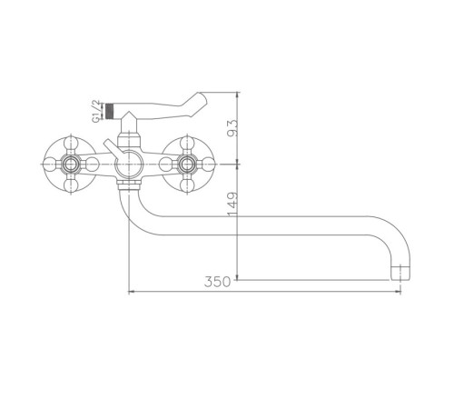 Смеситель для ванны Haiba HB2619-2, хром