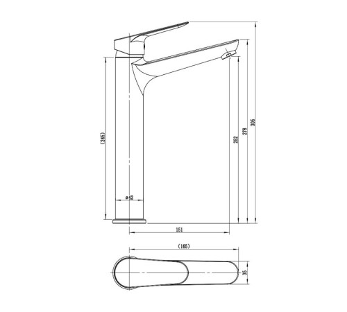 Смеситель для раковины высокий Esko KZ25W, белый