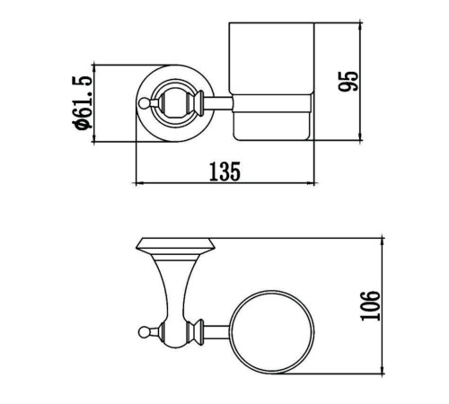 Стакан для ванной комнаты Savol S-06958W, белый