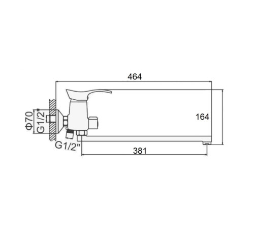 Смеситель для ванны D-Lin D146405, хром