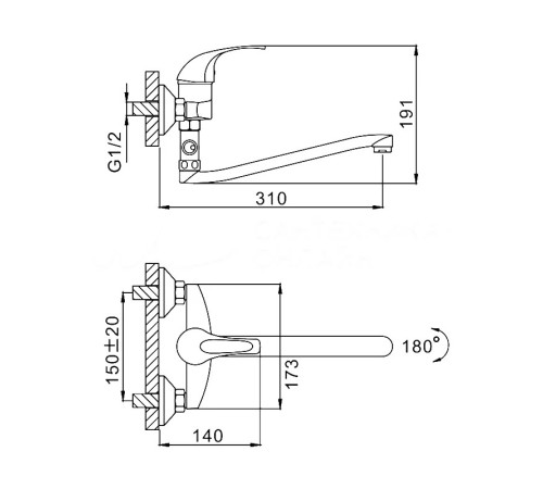 Смеситель для ванны FRAP F2129-B, хром