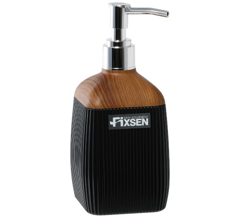 Дозатор жидкого мыла FIXSEN BLACK WOOD FX-401-1, черный/коричневый