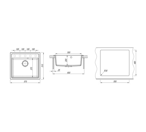 Кухонная мойка Dr. Gans НИКА 25.070.D0570.405, терра