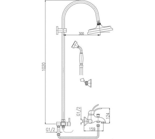 Душевая система Rav Slezak Labe L554.5/3Z