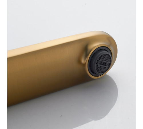 Смеситель для раковины высокий Shevanik S4311G, золотой сатин