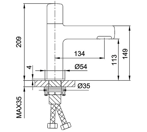 Смеситель для раковины Gappo G1052-89, оружейная сталь