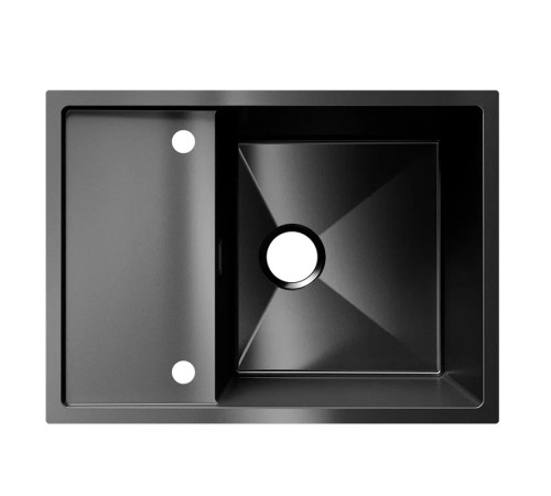 Кухонная мойка Ulgran Steel 680x500, вороненая сталь