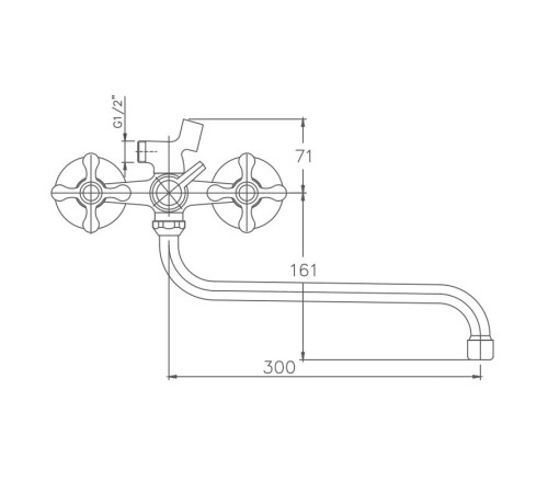 Смеситель для ванны Haiba HB2208-2, хром